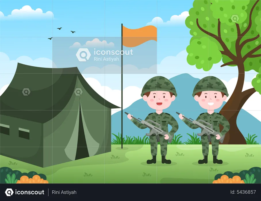 Military tent  Illustration