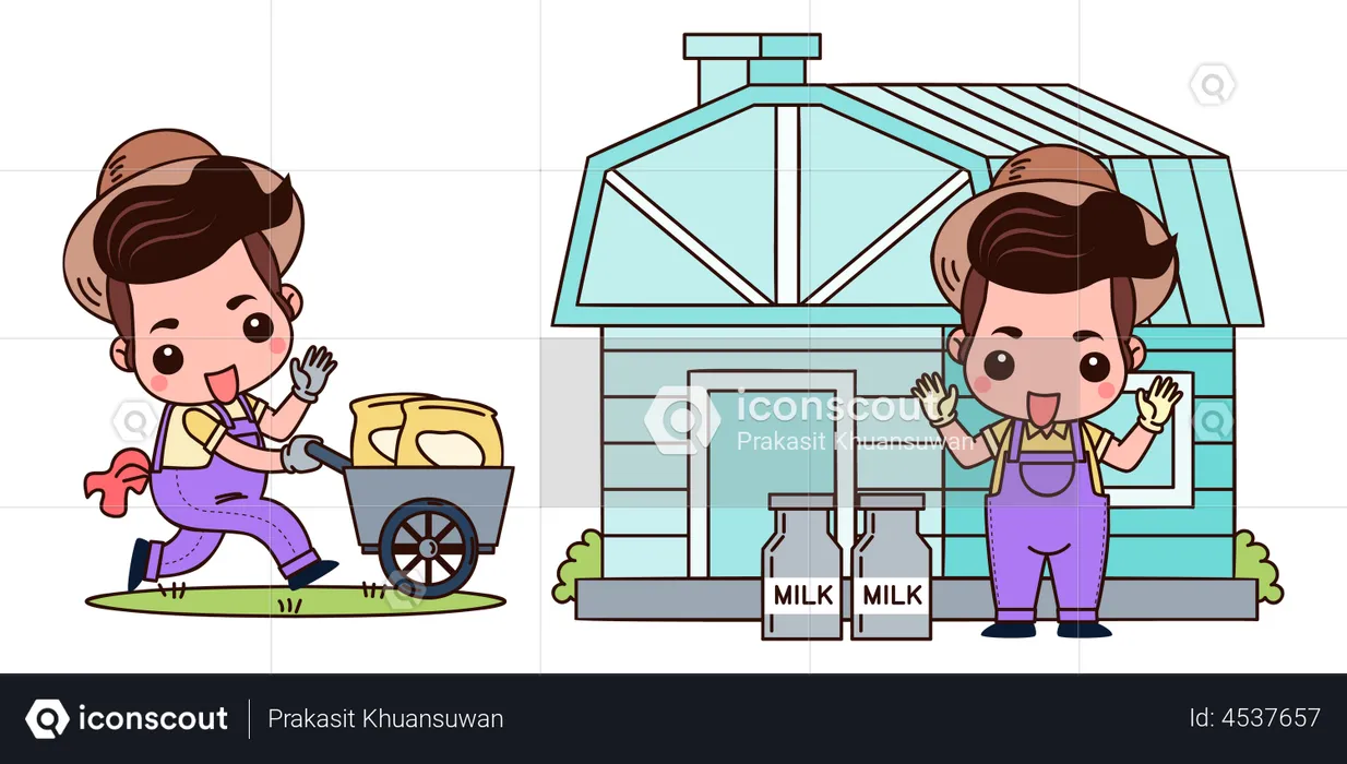 Milk farming  Illustration