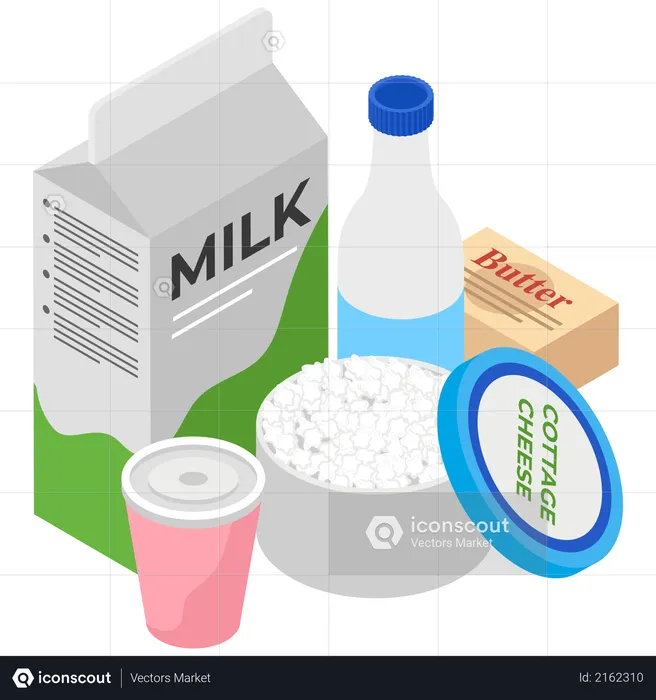 Milk Product  Illustration