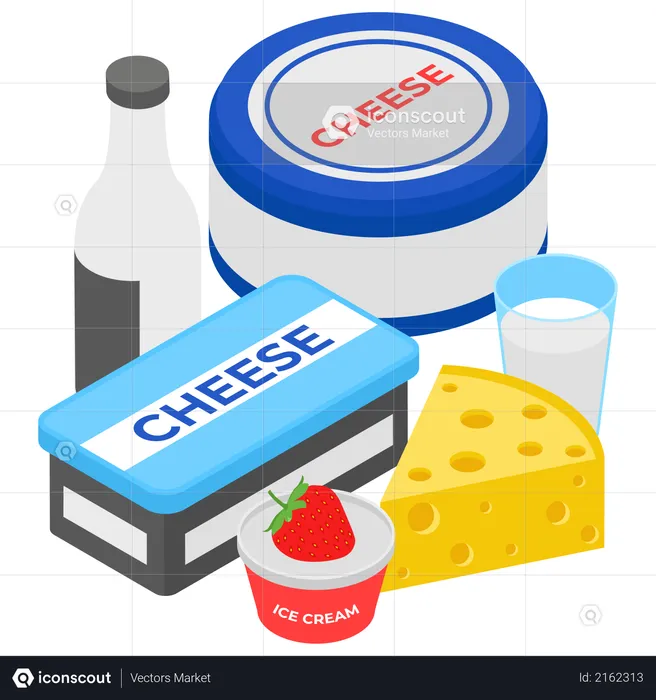Milk Product  Illustration