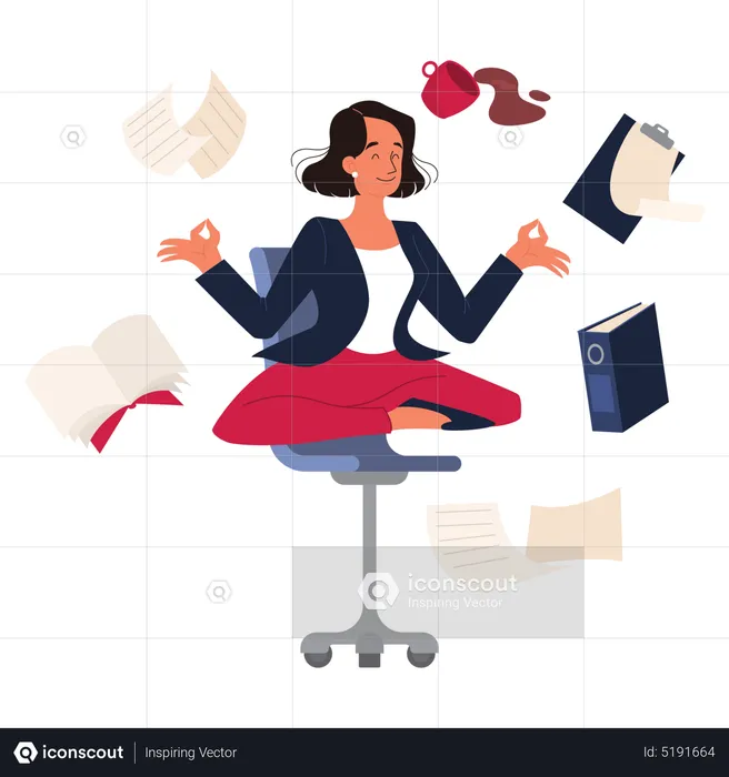 Mindfulness business woman  Illustration