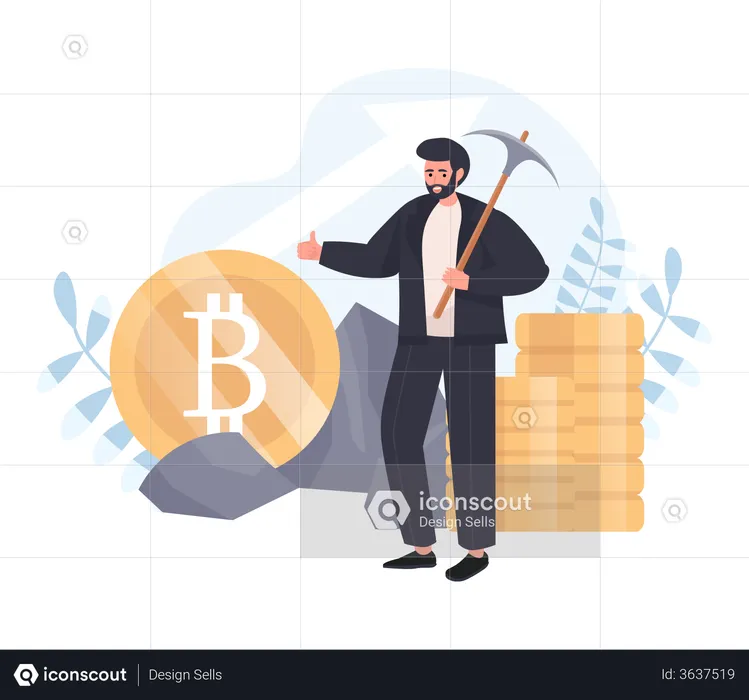 Mineração de bitcoin  Ilustração