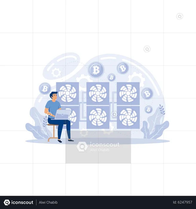 Mineração de bitcoin  Ilustração