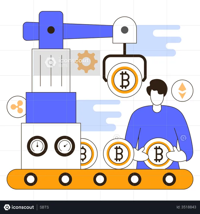 Mineração de criptomoeda  Ilustração