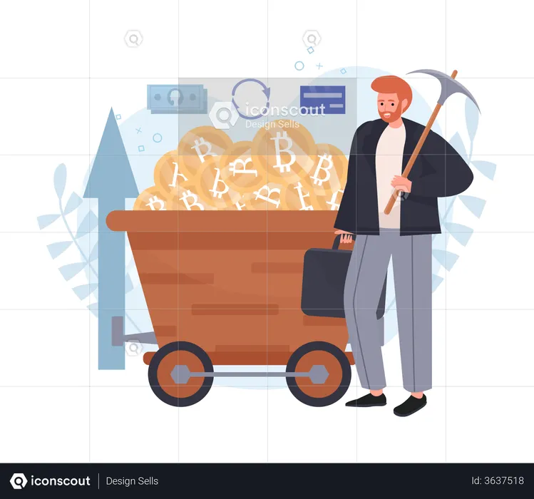 Mineração de criptomoeda  Ilustração