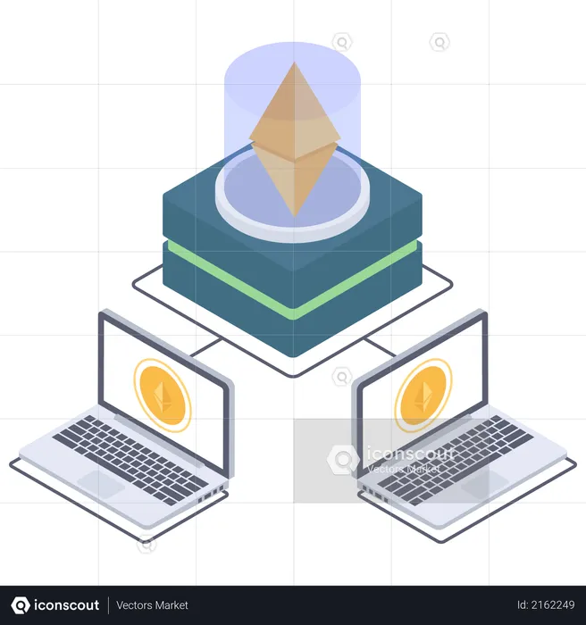 Mineração de etéreo  Ilustração