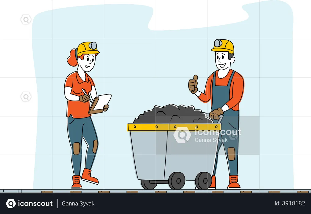 Miners at Work  Illustration