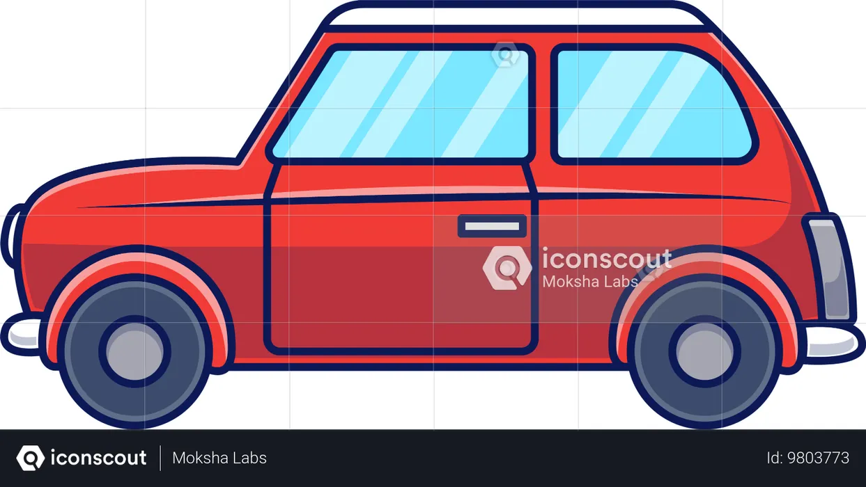 Mini Compact Car  Illustration