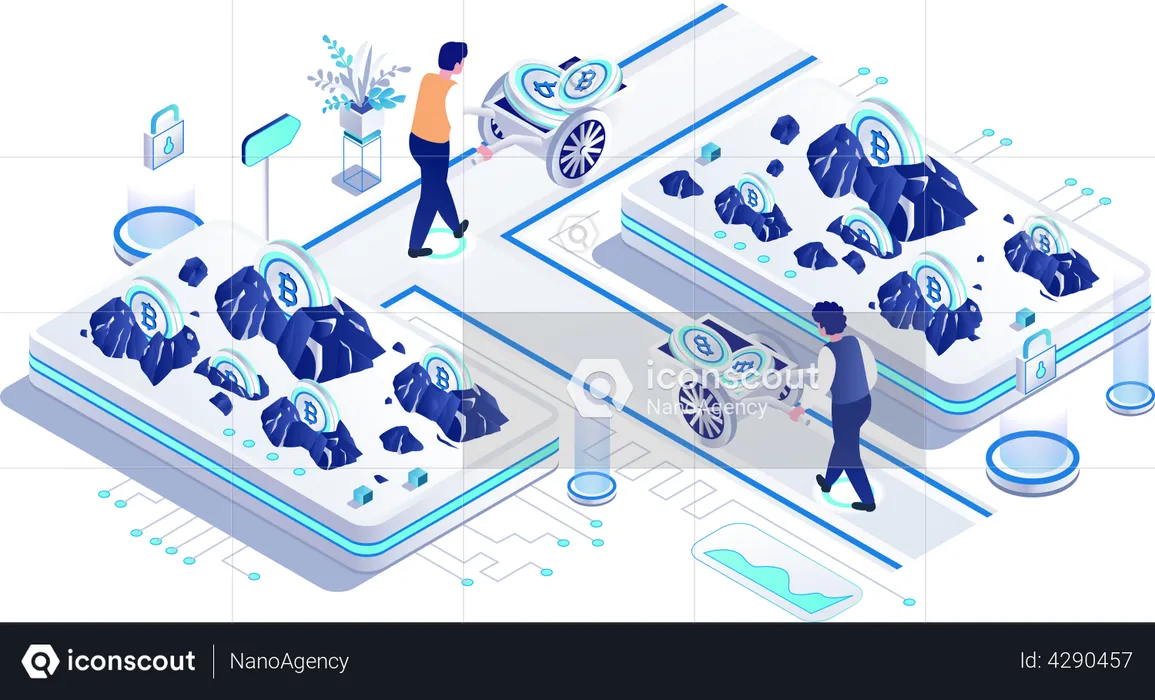 Mining Bitcoin  Illustration