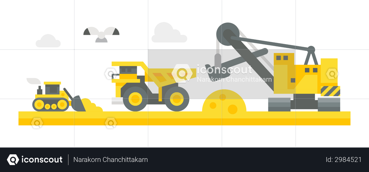 Mining vehicles Illustration