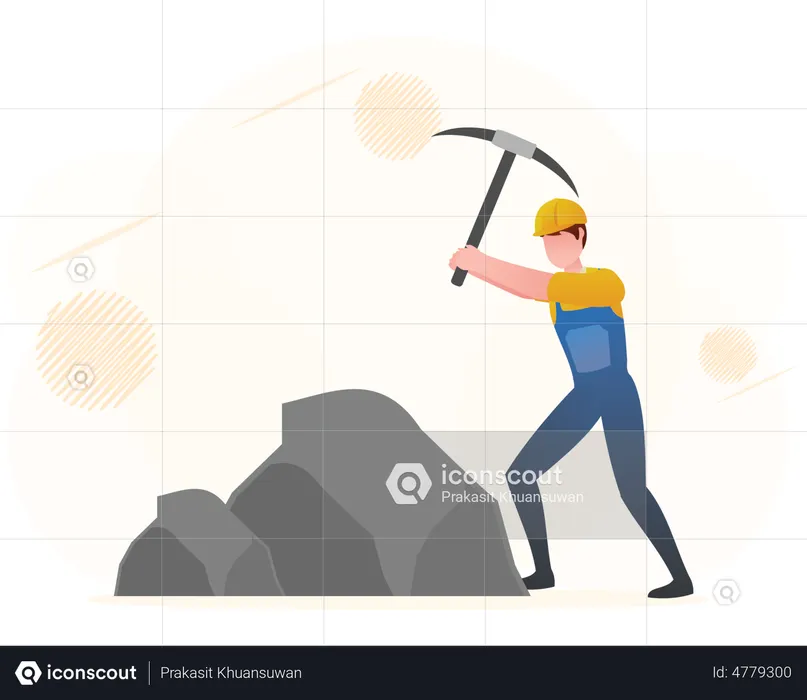 Mining worker mining  Illustration