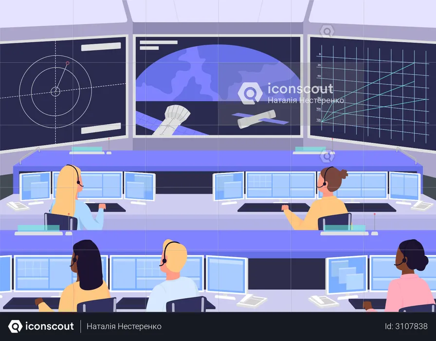 Mission control center  Illustration