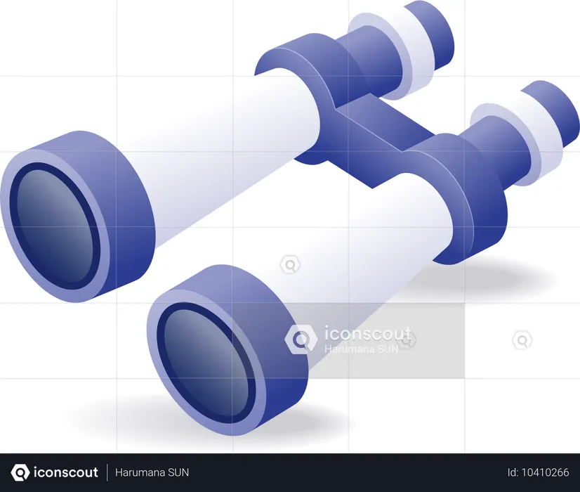 Mit einem Fernglas suchen Ferne Vergrößerungswerkzeug  Illustration