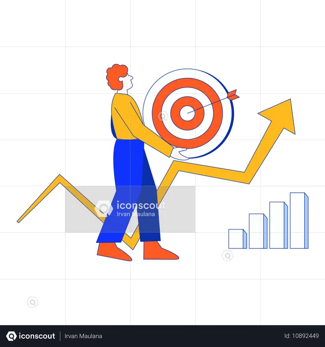 Mitarbeiter analysiert Wachstumsmaßstab des Teams  Illustration