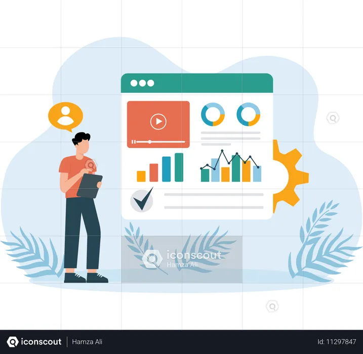 Verwalten von Mitarbeiter-Dashboarddaten  Illustration