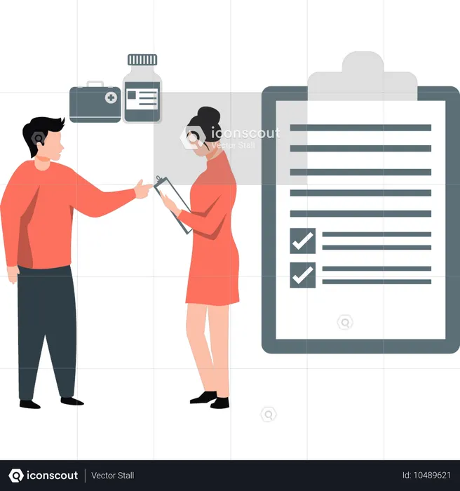 Mitarbeiter diskutieren über Berichte  Illustration