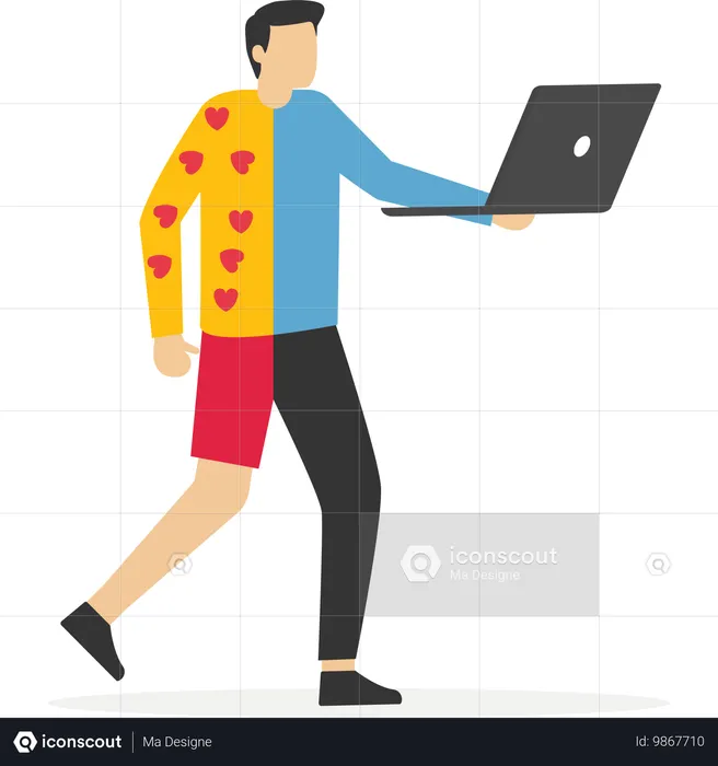 Mitarbeiter haben die Wahl, aus der Ferne zu arbeiten  Illustration