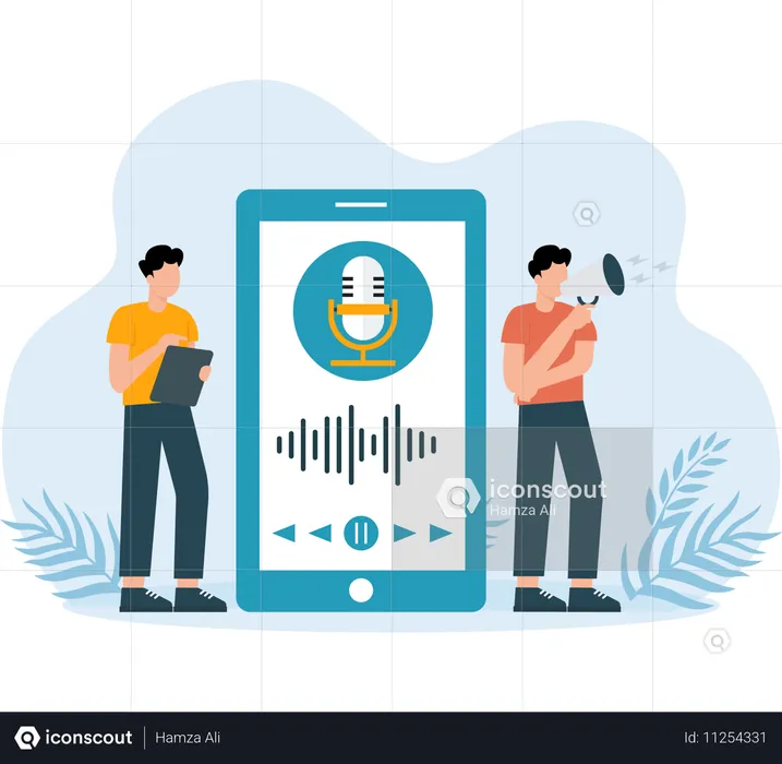 Mitarbeiter im Audio-Marketing  Illustration