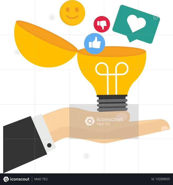 Mitarbeiter tauschen Ideen zum Social Media Marketing aus  Illustration