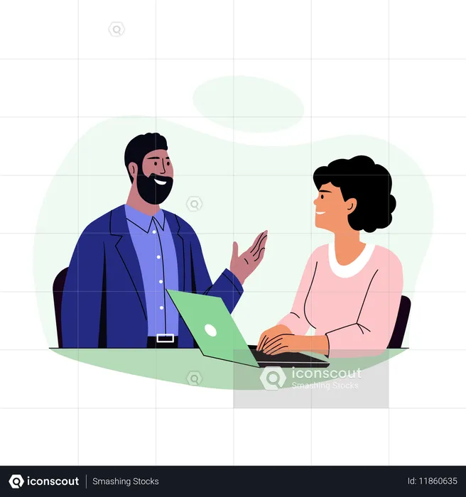 Mitarbeitergespräch im Büro  Illustration