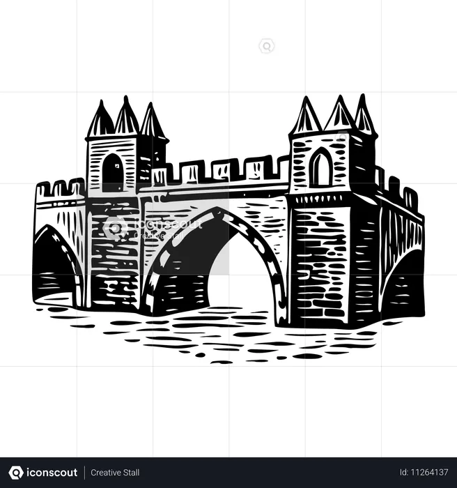 Mittelalterliche Brücke  Illustration