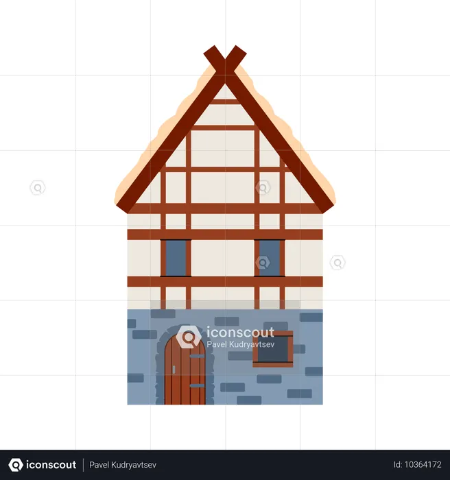 Mittelalterliches europäisches Haus  Illustration