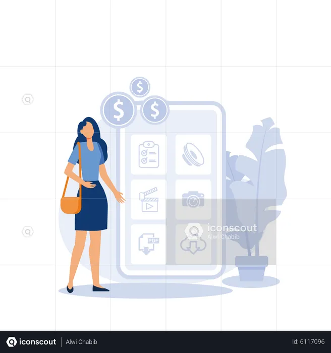 Mobile app advertisement  Illustration