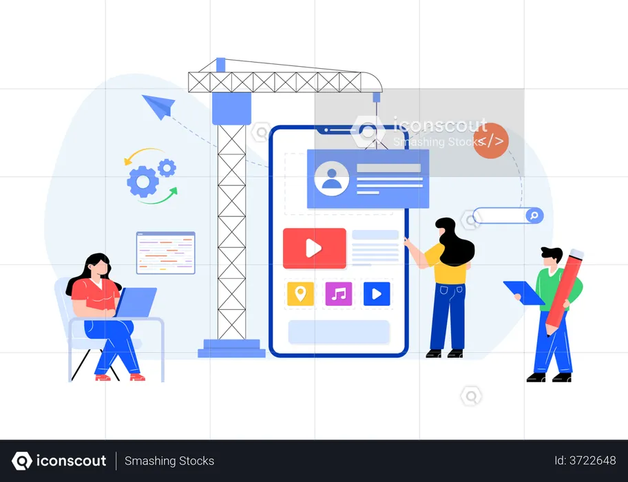 Mobile app development  Illustration