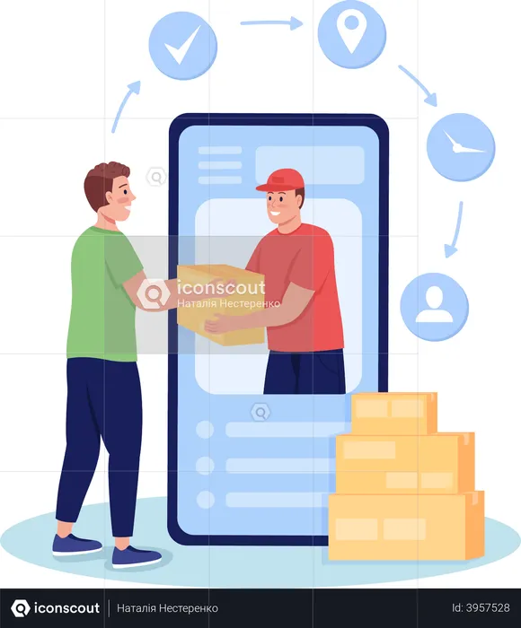 Mobile app for delivery  Illustration