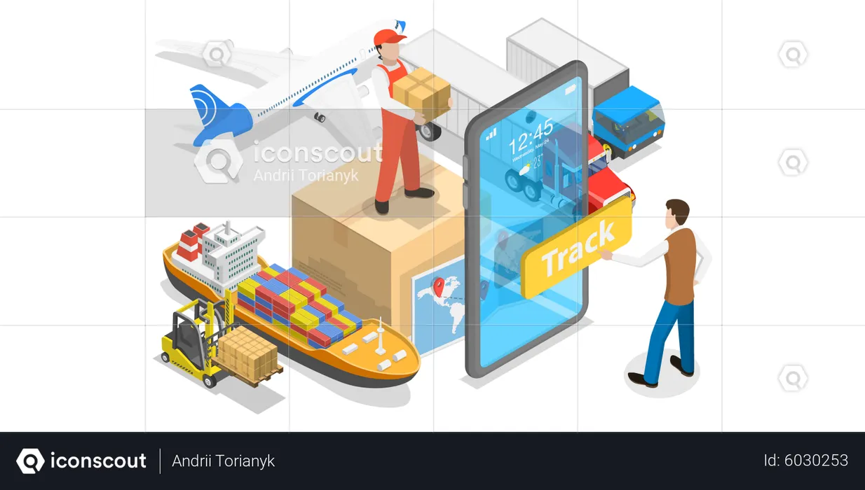 Mobile app for delivery tracking  Illustration
