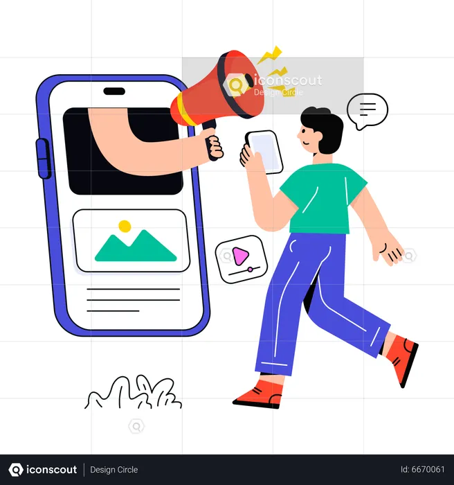 Mobile App-Marketing  Illustration