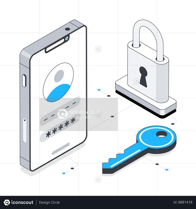 Mobile App Security  Illustration