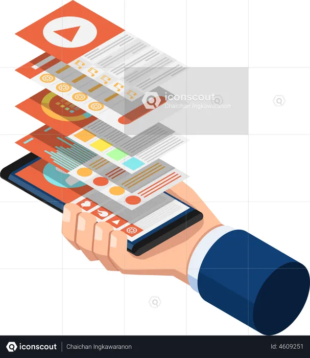 Mobile application development  Illustration
