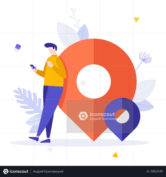 Mobile application for location tracking  Illustration