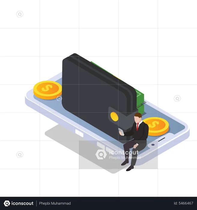 Mobile Bank Wallet  Illustration