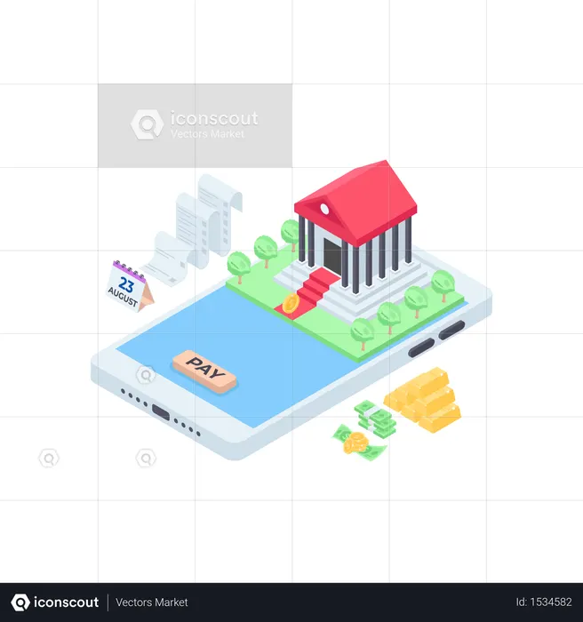 Mobile Banking  Illustration