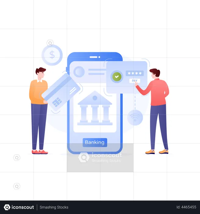Mobile Banking  Illustration