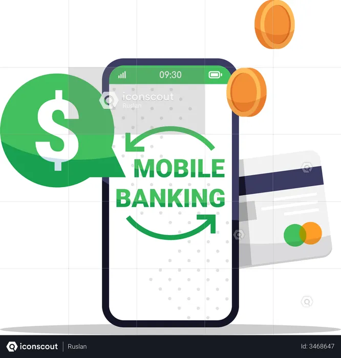 Mobile banking app  Illustration