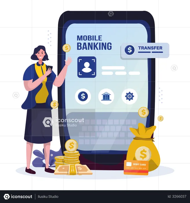 Mobile banking application  Illustration