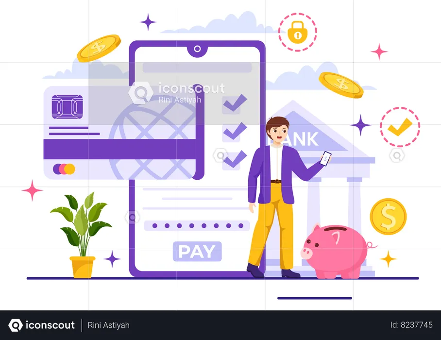 Mobile Banking  Illustration