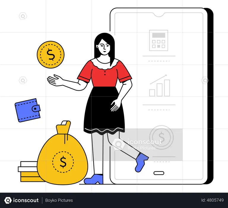 Mobile banking  Illustration