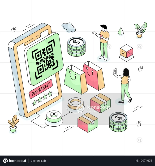 Mobile Barcode Tracking  Illustration