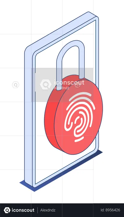 Mobile biometric lock  Illustration