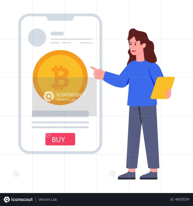 Mobile Bitcoin  Illustration