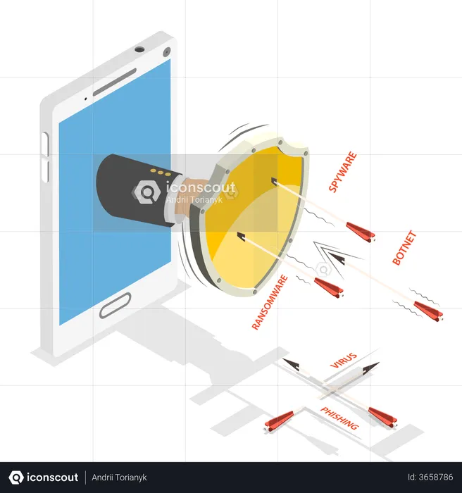 Mobile browser security  Illustration