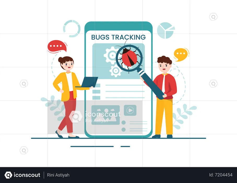 Mobile Bug Tracking  Illustration