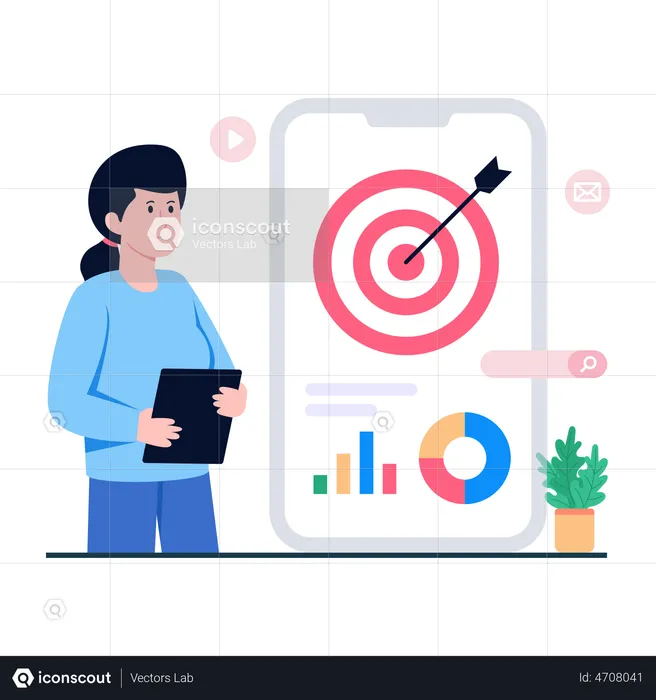 Mobile Business Target  Illustration