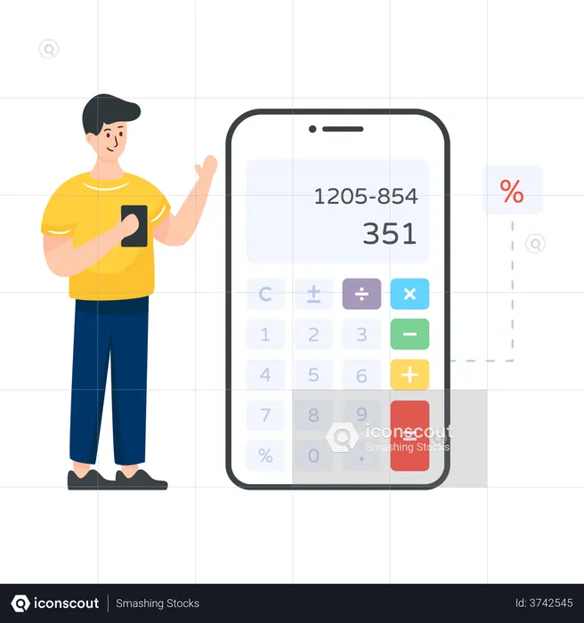 Mobile Calculator  Illustration