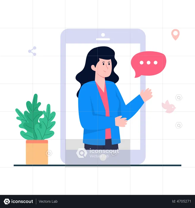Mobile Chat  Illustration