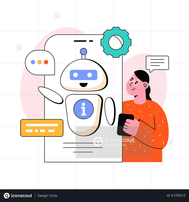 Mobile Chat Bot  Illustration